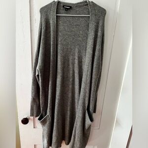 Express Gray Oversized Knit Cardigan Sweater